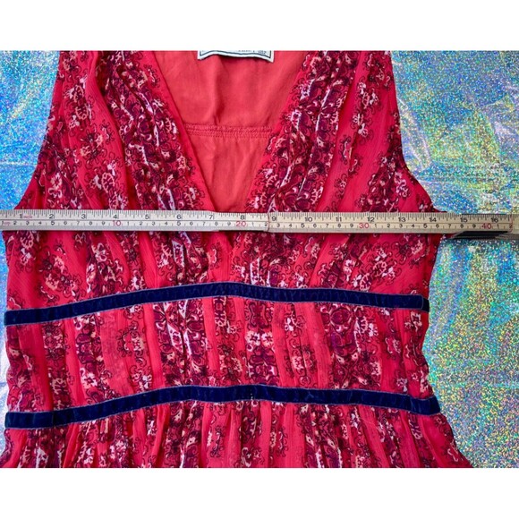 Abercrombie & Fitch Babydoll Red Floral Y2K Mini Dress Valentines Day Womens S - Picture 8 of 11
